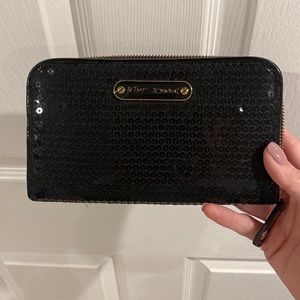 Betsey sequin black wallet